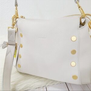 Elegant HAMMITT White Crossbody Bag with Gold Accents